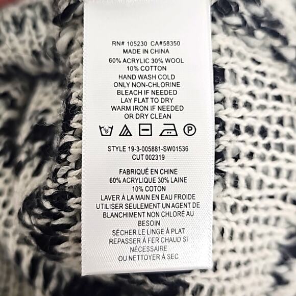 Current/Elliott Cybill Womens Crew Neck Zebra Cropped Knit Sweater B & W Size S - Picture 9 of 9